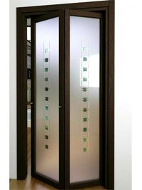 Складные двери гармошка с матовым стеклом Бийск